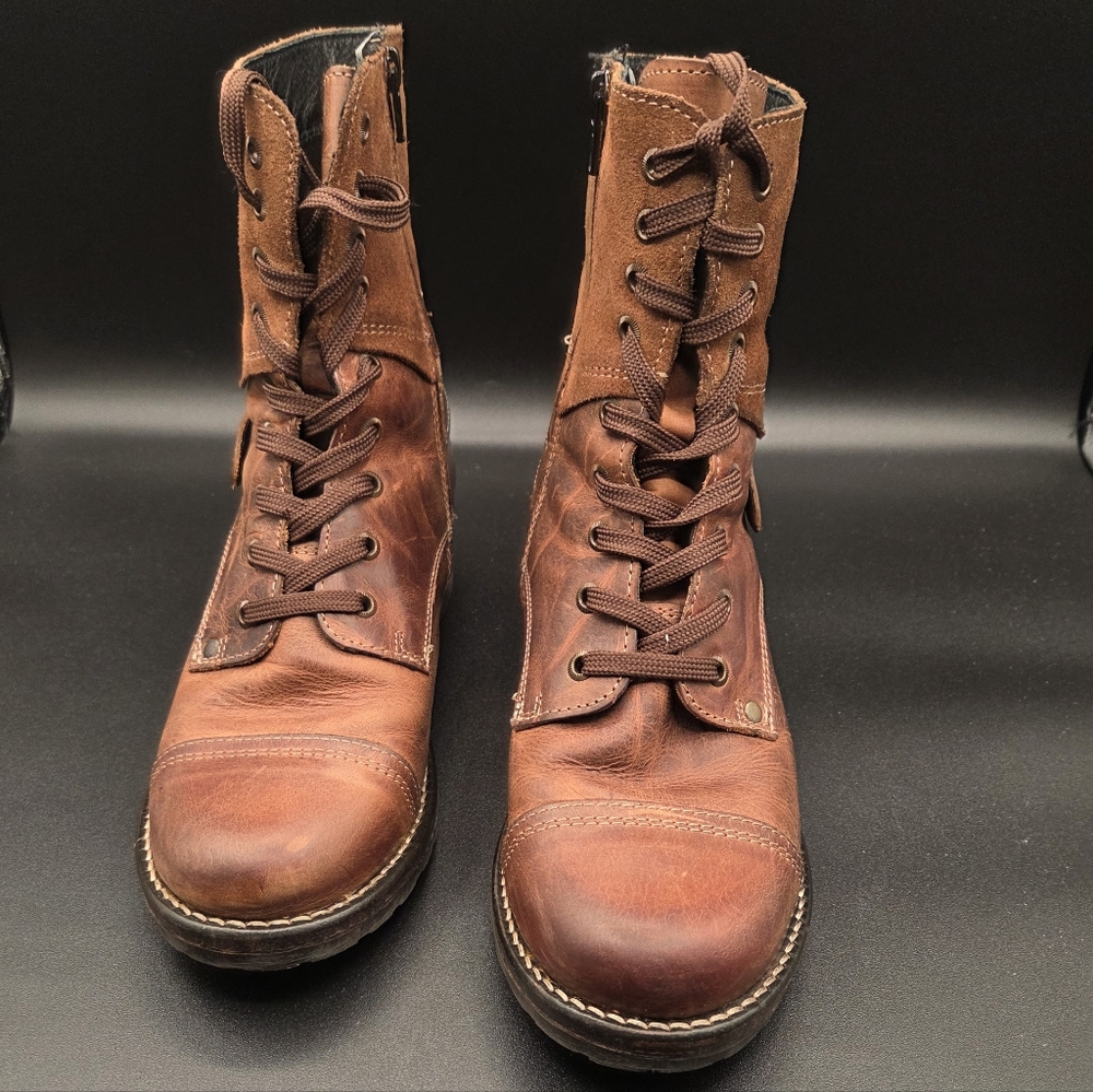 Women's Brown Leather Boots TAO SZ 38 7/7.5